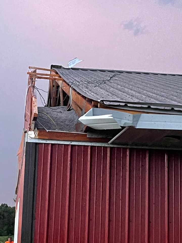 Metal building damage near Edgerton, MN