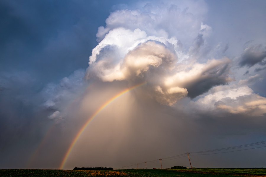 Double rainbow on the backside of a severe storm after it moved through Sioux Falls.