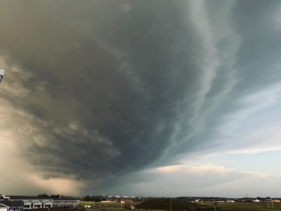 Photo of storm from southeast Sioux Falls.