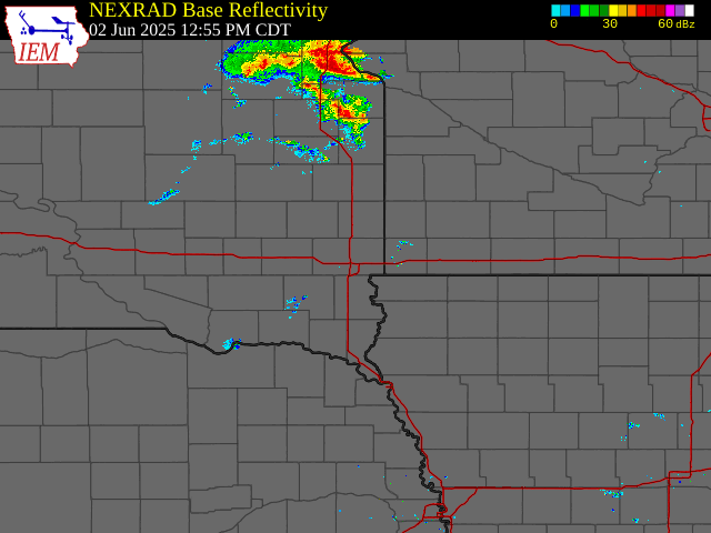 Animated loop of radar imagery from June 2, 2025