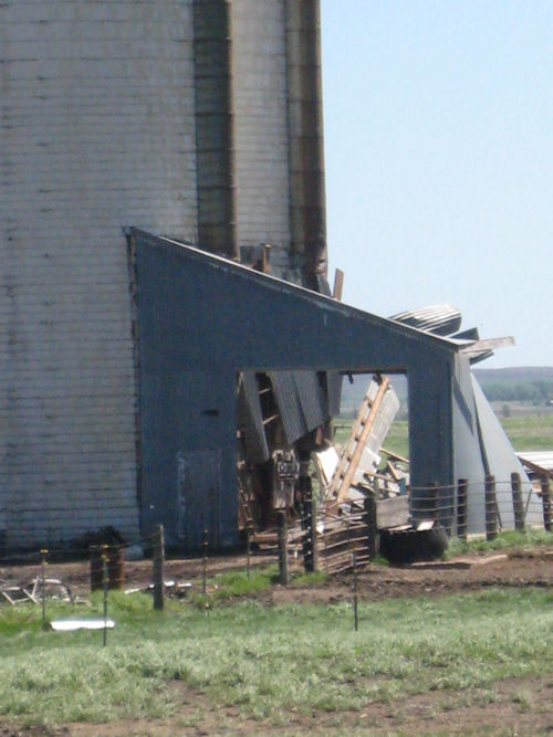 Transfer depot destroyed by strong winds on May 30, 2011.