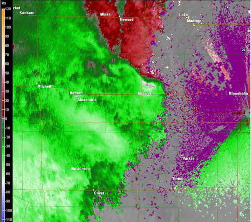 Velocity image for 812 pm on May 30, 2011. 