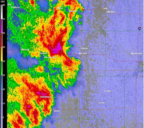 Radar Reflectivity for 802 PM on May 30th