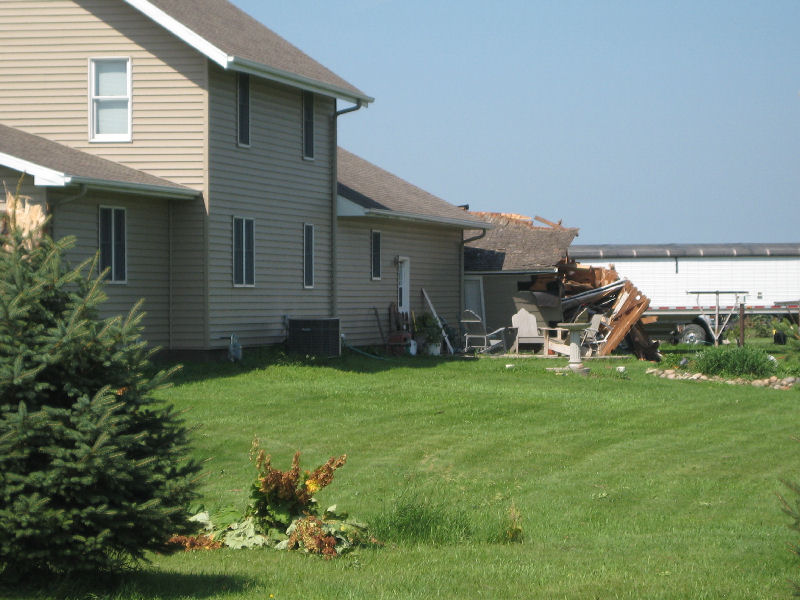 Garage destroyed by second tornado.