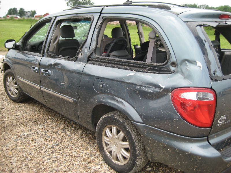 Damage to a second van near Sibley, Iowa.