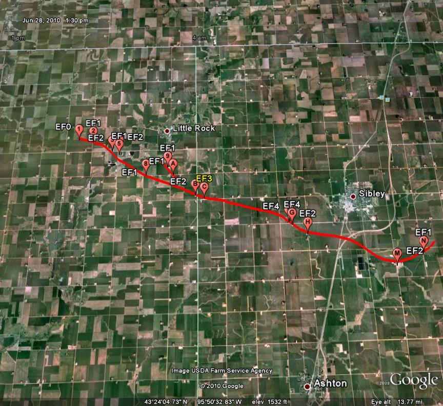 Storm Survey Results Of The Sibley Iowa Ef4 Tornado June