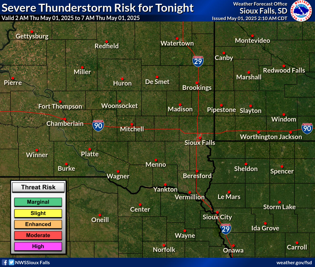 Graphical Hazardous Weather Outlook - Click to enlarge