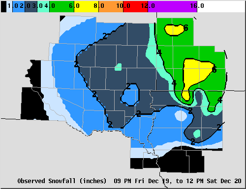 Map of snowfall