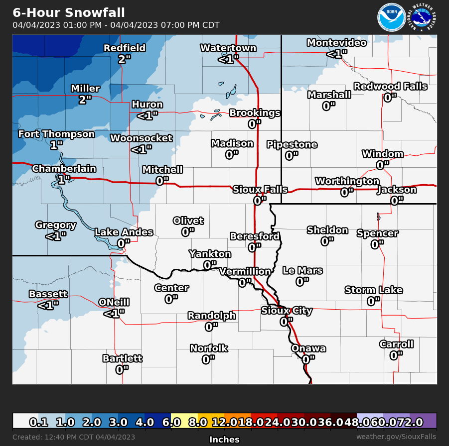6-hour Snowfall Forecast