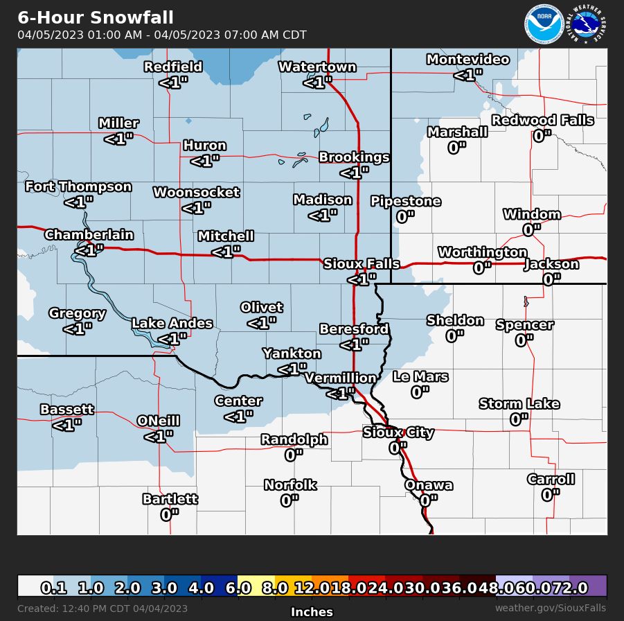 6-hour Snowfall Forecast