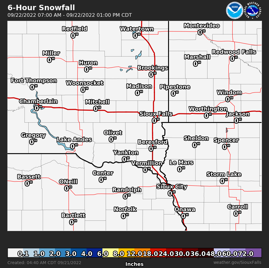 6-hour Snowfall Forecast
