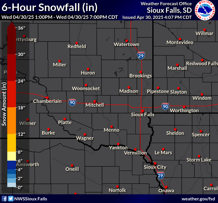6-hour Snowfall Forecast