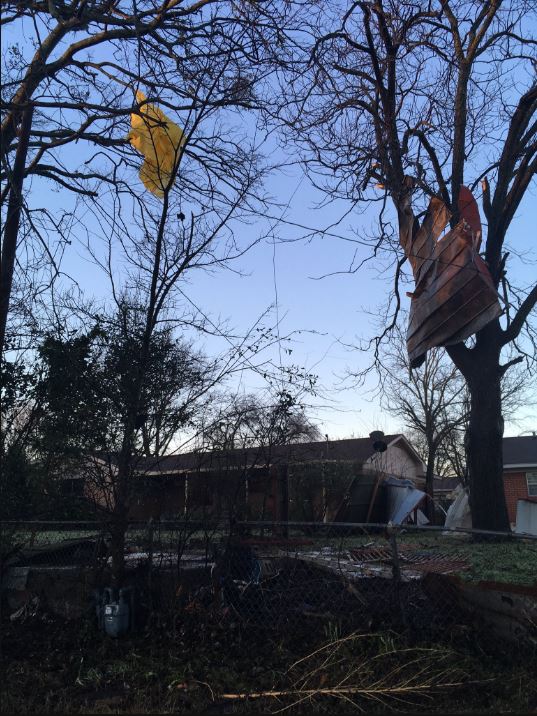 Tornado damage near Clifton, TX