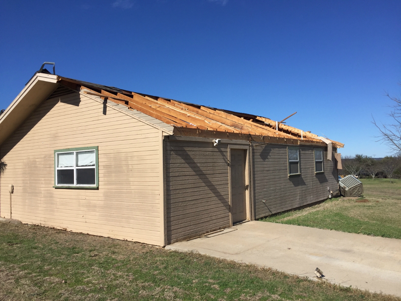 Tornado damage in Bosque County