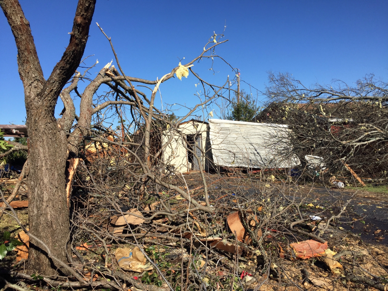Tornado damage near Lake Whitney