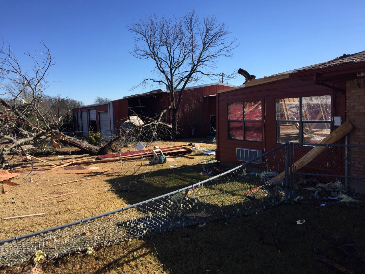 Tornado damage near Lake Whitney
