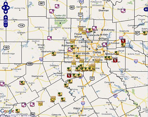 Map showing preliminary storm reports.
