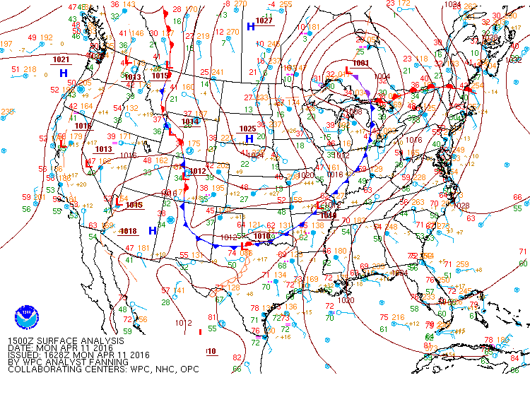 WPC Surface Analysis: 15 UTC