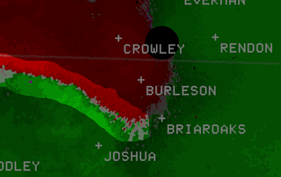 KFWS Storm Relative Velocity Image at 8:32 pm CDT - April 23, 2008