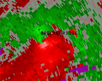Small picture of radar winds over Breckenridge.
