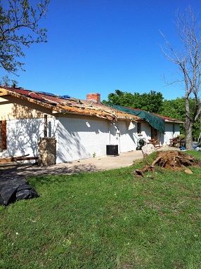 Tornado Damage near Joshua, Texas
