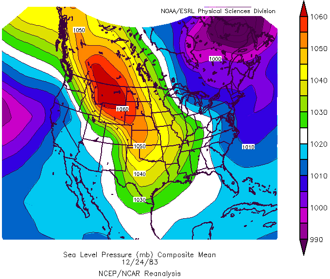 Composite Mean Sea Level Pressure from 12/24/83