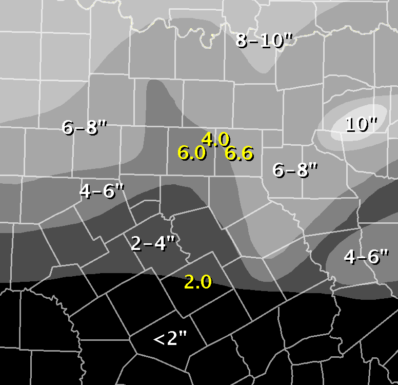 Estimated February 2011 Snowfall
