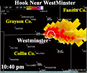 Hook Echo Near WestMinster in Collin County