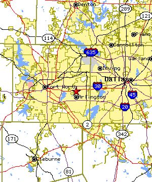 Map of the Arlington region