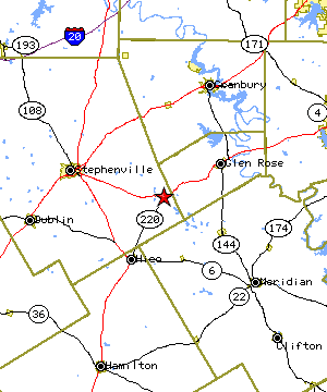 Map of the Chalk Mountain region