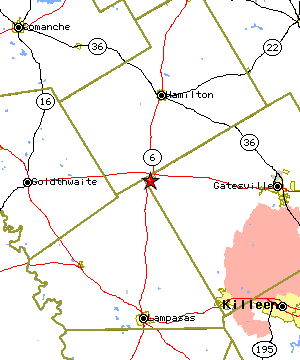 Map of the Evant region