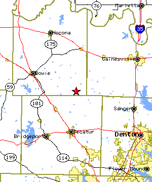 Map of the Forestburg region