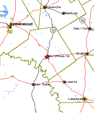 Map of the Goldthwaite region