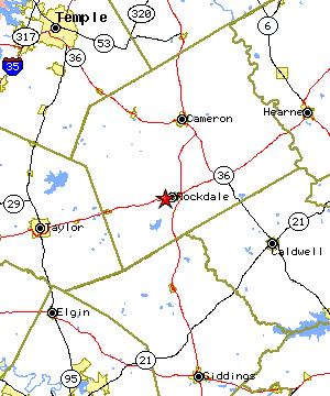 Map of the Rockdale region