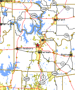 Map of the Sherman region