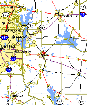 Map of the Terrell region