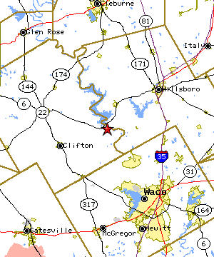 Map of the Whitney Dam region