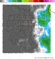 Thumbnail of an automatically generated image showing areas of convective available potential energy.