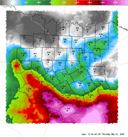 Thumbnail of an automatically generated image showing areas of convective available potential energy.