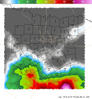 Thumbnail of an automatically generated image showing areas of convective available potential energy.