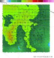 Thumbnail of an automatically generated image showing areas of 0-6km vertical shear.