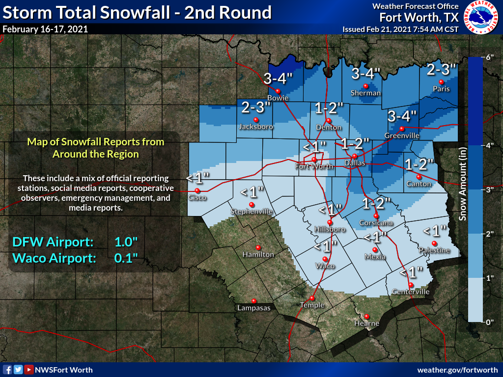 Snowfall February 16-17, 2021