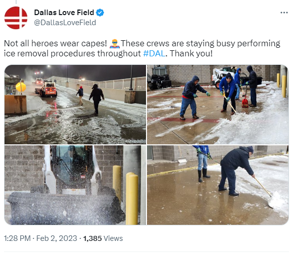 Dallas Love Field - ice removal operations
