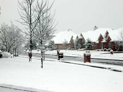 Picture of heavy snow from the February 14, 2004 snowstorm.