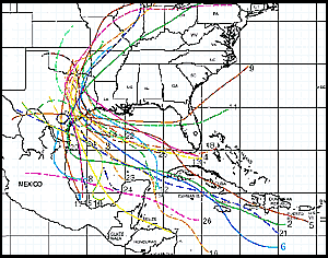 Tropical Storm/Hurricane Track Map