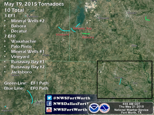 Tornado Paths from May 2015