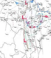 Surface Analysis showing cold front/warm front over Central and Northern Texas