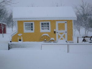 Snow covered barn in Wise County.