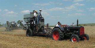 Clifford Roach and his four sons to his left(Randy, Orvan, Mark and Stan) at the Old Fashioned Wheat Harvest July 9th, 2011.
