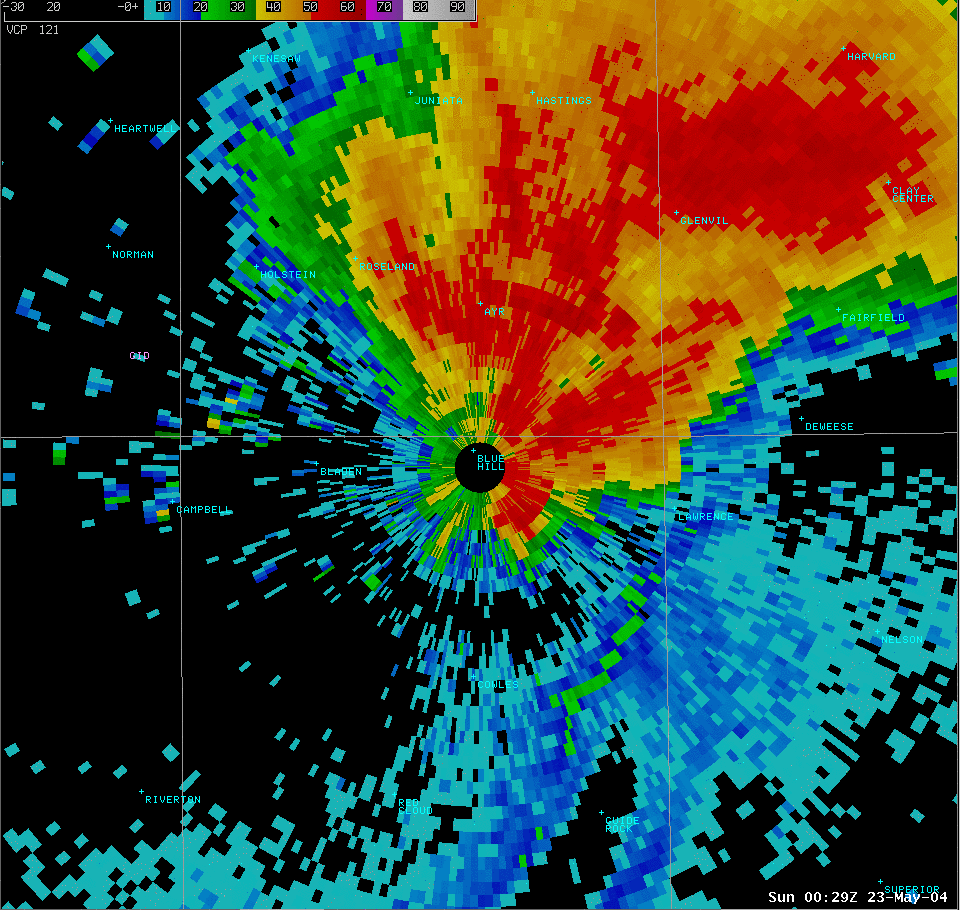 07:29 pm CDT Adams County 0.5 Degree Reflectivity